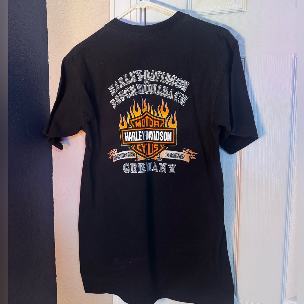 Harley-Davidson Black T-Shirt with Flame Logo